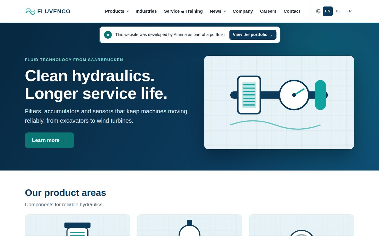 Home page of the Fluvenco website in English