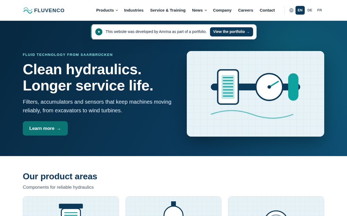 Home page of the multilingual Fluvenco website built with TYPO3