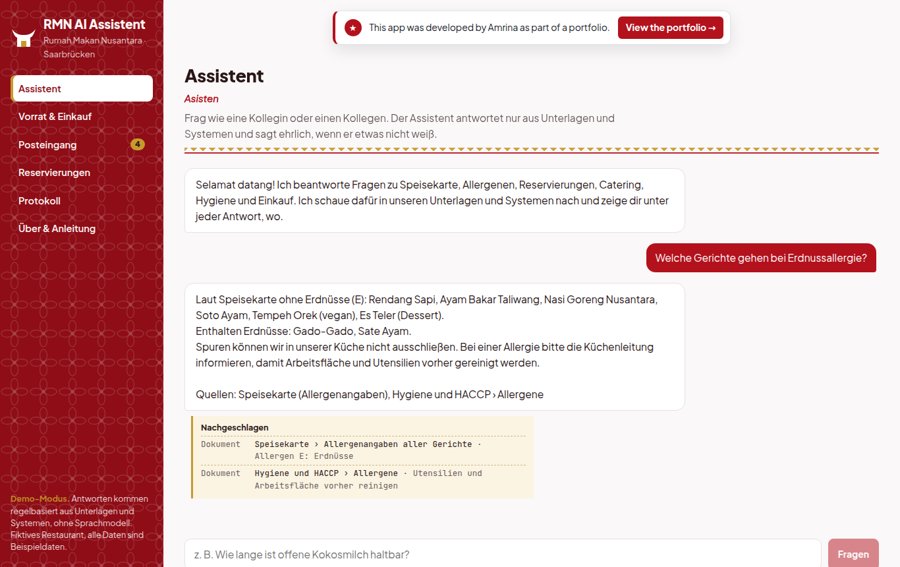 RMN AI Assistent: chat answer with a receipt of the documents and stock records it used